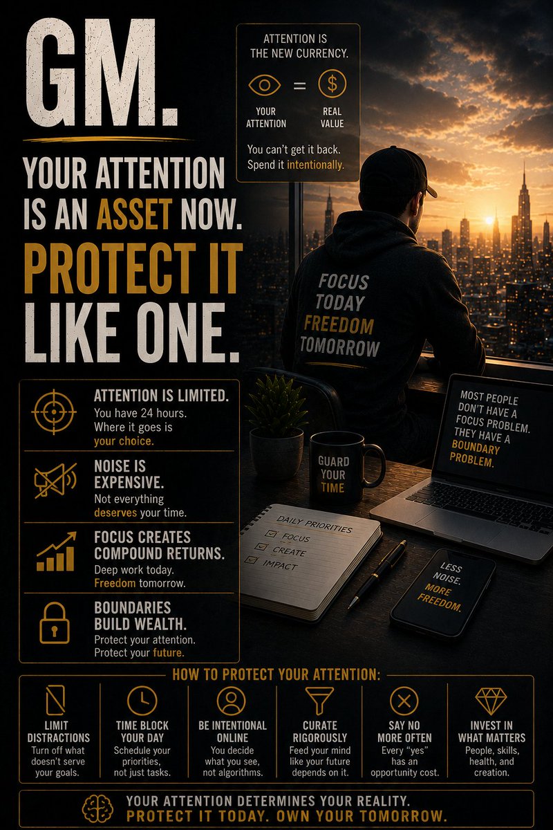 IamJilly's tweet photo. GM.

Your attention is an asset now.

Protect it like one. https://t.co/F3Q7qvkkOJ