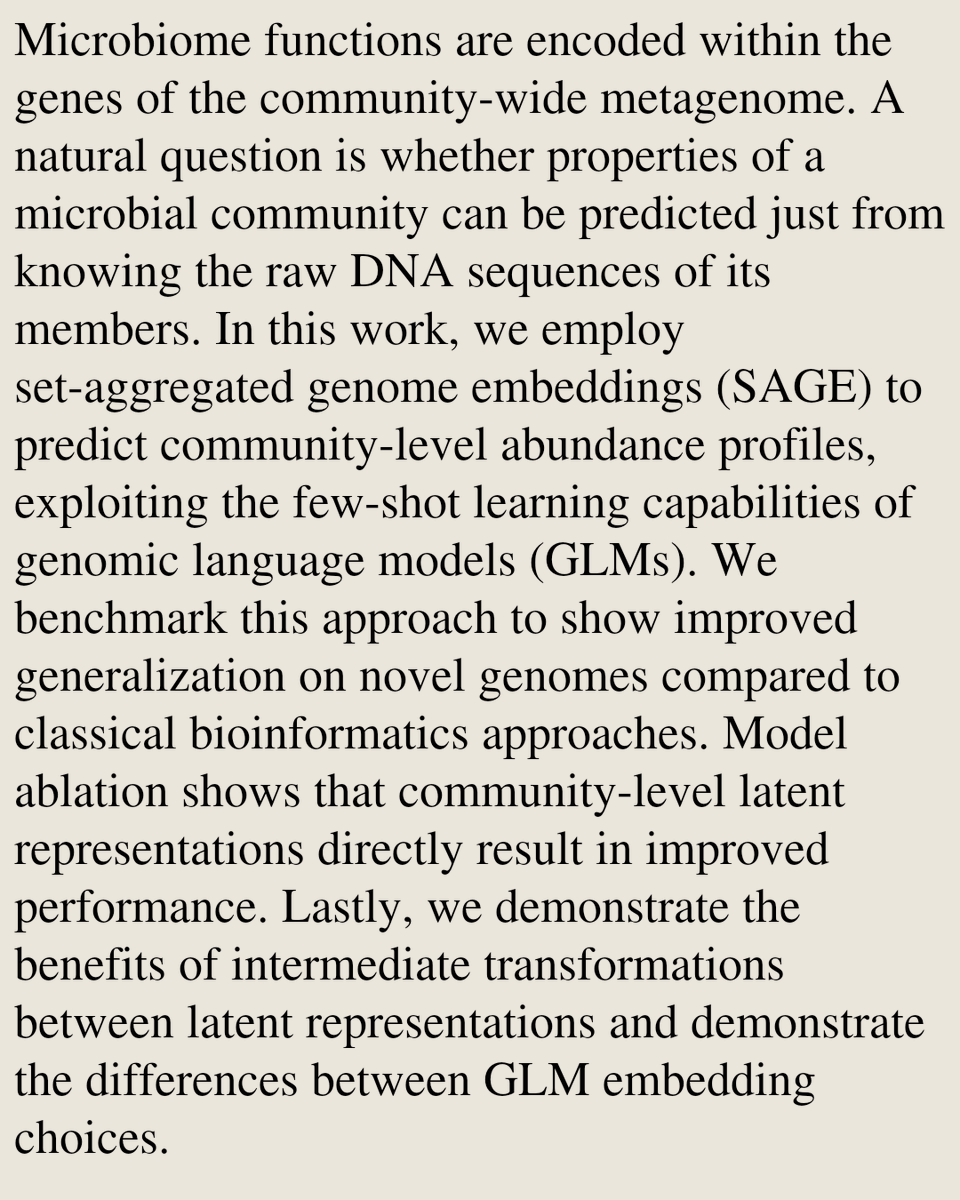 KNM's tweet photo. Set-Aggregated Genome Embeddings for Microbiome Abundance Prediction

Younhun Kim, Georg K. Gerber, Travis E. Gibson
https://t.co/ZPMP4eZOjc [𝚚-𝚋𝚒𝚘.𝙶𝙽 𝚌𝚜.𝙰𝙸] https://t.co/ccSWUMcca0