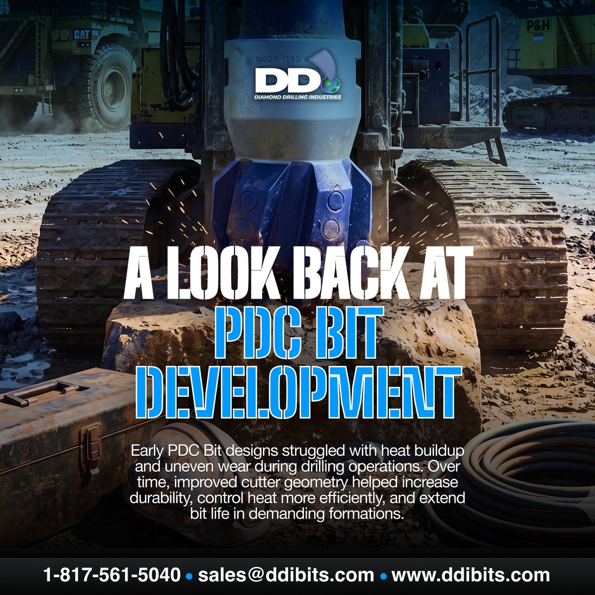ddibits's tweet photo. 𝗧𝗵𝗿𝗼𝘄𝗯𝗮𝗰𝗸 𝘁𝗼 𝗗𝗿𝗶𝗹𝗹 𝗕𝗶𝘁 𝗛𝗶𝘀𝘁𝗼𝗿𝘆

Modern PDC Bits evolved with improved cutter geometry for better heat control and longer cutter life.

📍 Mansfield, TX
🌐 https://t.co/hnMtrhMI7k

#pdcbit #drillbits #rockbits #ddibits https://t.co/JC3UbC09L6