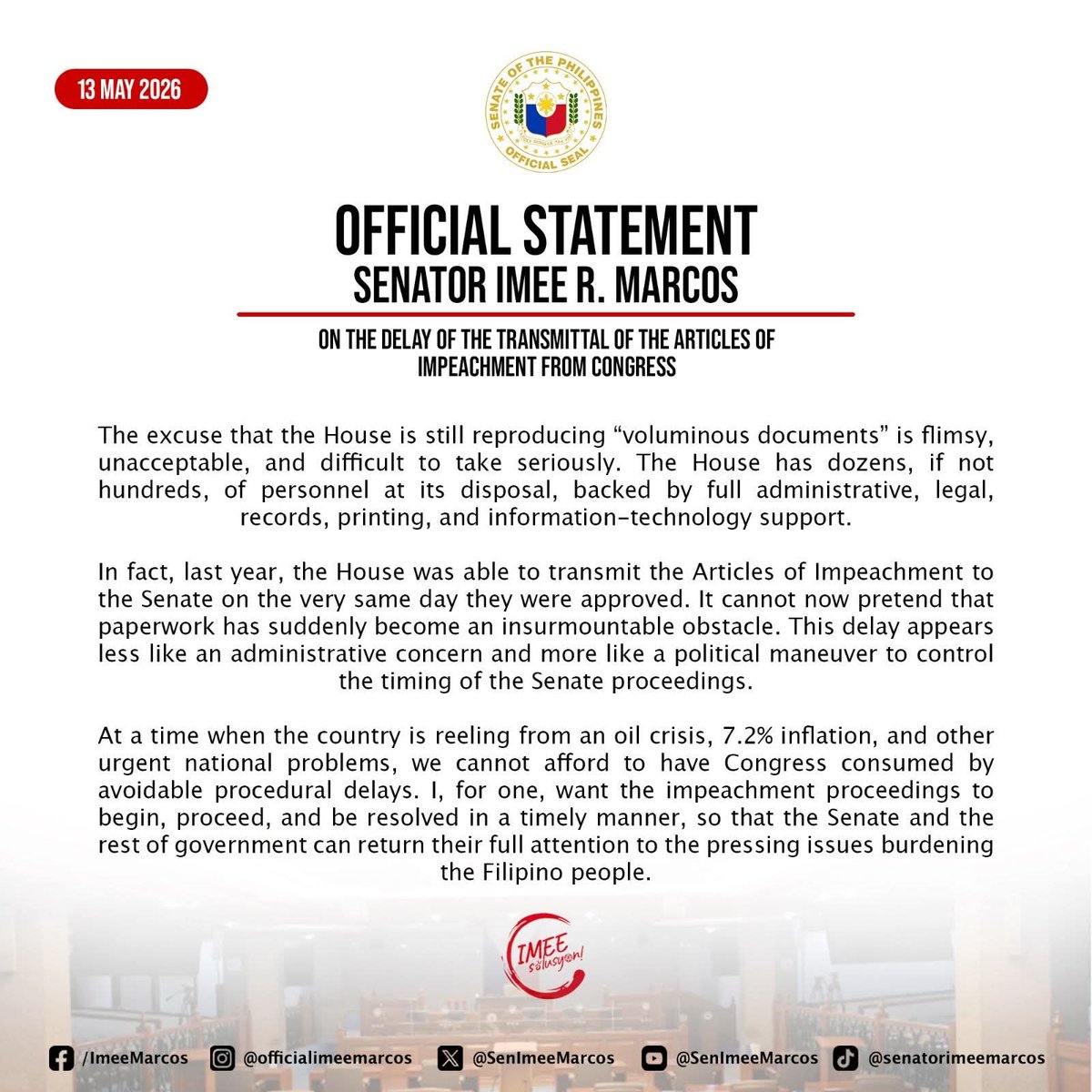 Imee R. Marcos tweet media