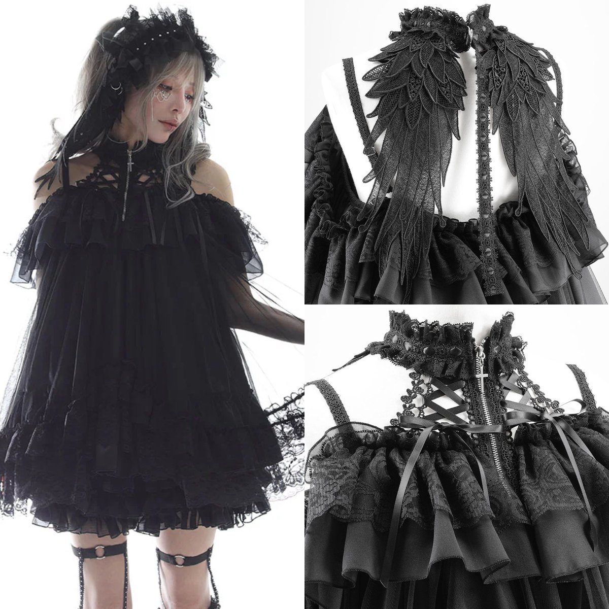 ♱MINI DEVIL ANGEL WING DRESS🪽 MAJOH大人気の背中に羽がはえた