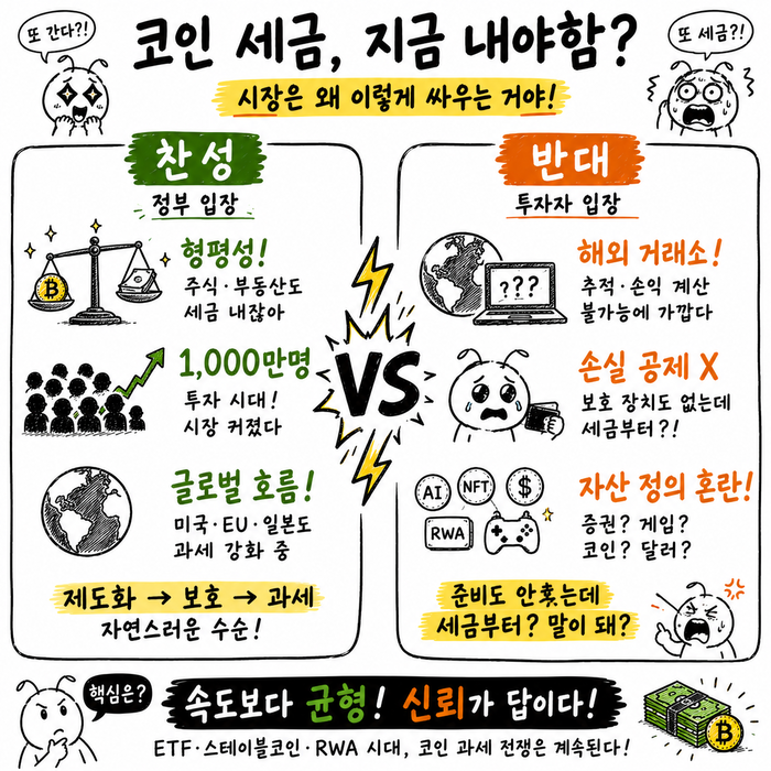 yunyoungjnag's tweet photo. 코인 과세.

손실 나면 “니 책임”
수익 나면 “우리 몫”

근데 더 황당한 건,
금투세는 없애면서 코인세는 만들겠다는 흐름이다.

기존 자산가는 봐주고,
부동산도 못 사고 주식도 비싸서
비트코인으로 저축하던 청년들 자산엔 먼저 세금부터 매기겠다는 건데, 이게 과연 형평성에 맞는 걸까요?

“화폐도 아니다”
“금융자산도 아니다”
“보호도 못 해준다”
다 그렇게 말하면서
세금만 제일 먼저 걷겠다는 건
앞뒤가 안 맞지.