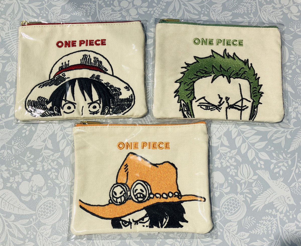 再入荷】原画商品 『ONE PIECE』刺繍デニムポーチ ルフィ/ゾロ/エース 