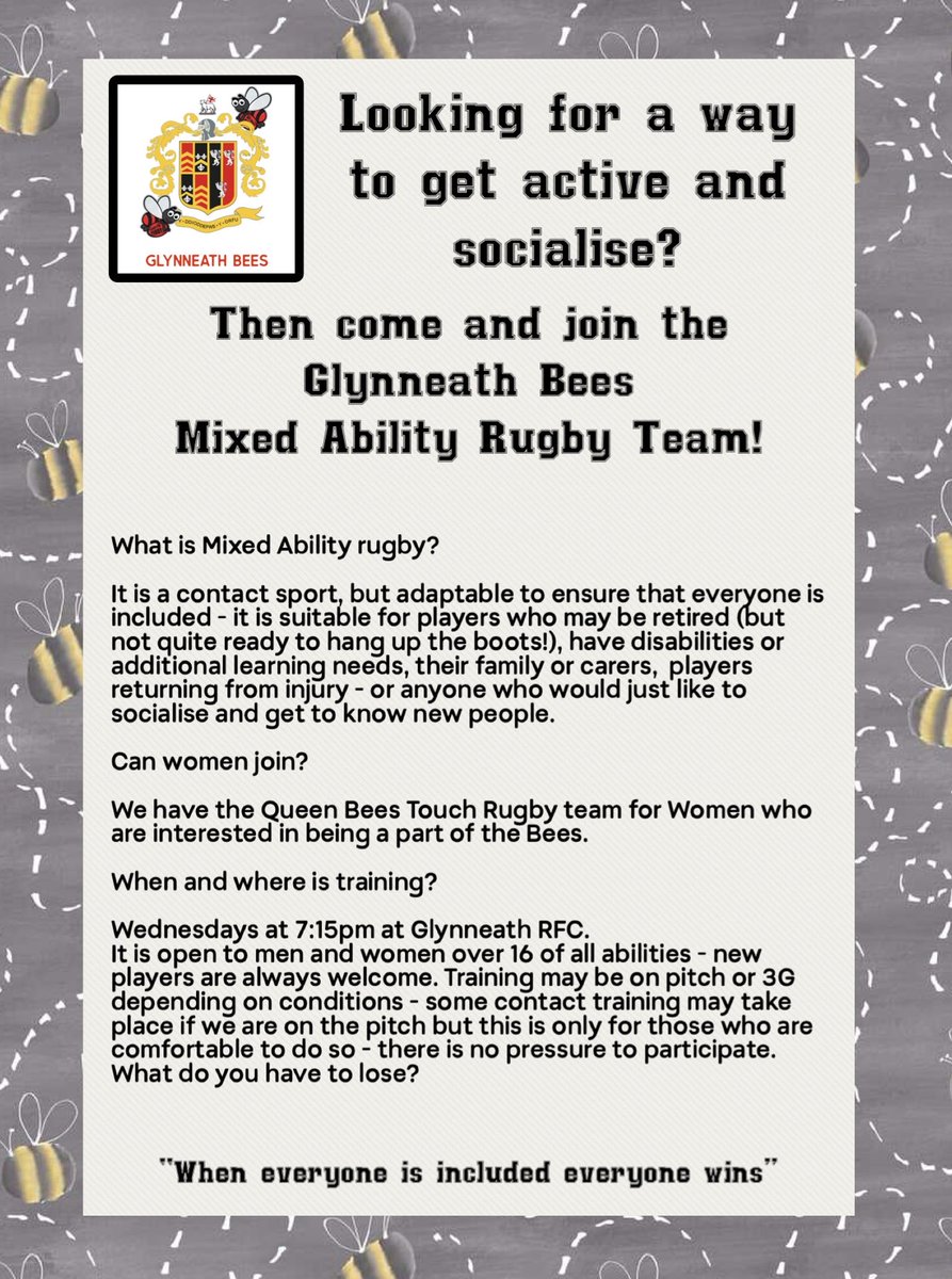 glynrfc's tweet photo. Two great activities to get involved with today. Meet new people &amp; get active- the Bees will be training on the 3G and The Revue Lindy Hoppers start their free taster sessions in the hall. Or, if you just fancy a drink and a chat the Sportsbar is open.
 #MentalHealthAwarenessWeek https://t.co/KhtLYGVvmi