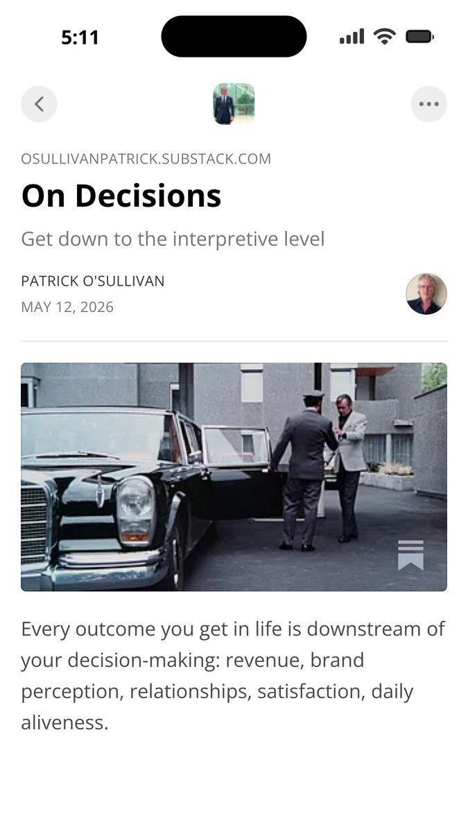 _osullivan's tweet photo. My latest piece explores how most of our decisions run on autopilot through our  unconscious interpretive lens. This keeps us safe but stuck…  And how to be at the source.
https://t.co/rLenKjtUVH https://t.co/xwf9fcDl0a