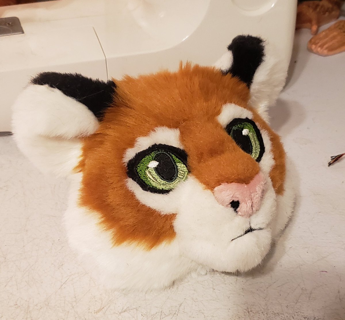 StoneMonkeh's tweet photo. The beginnings of a rather unique custom. When making plushies I don't have a pattern for, I find myself going back to hand sewing and sculpting. This head is completely sewn by hand as my brain finnagles the shapes in mind. 
#stonemonkeh #plushies #CustomComissions https://t.co/dVSUHbaEuv