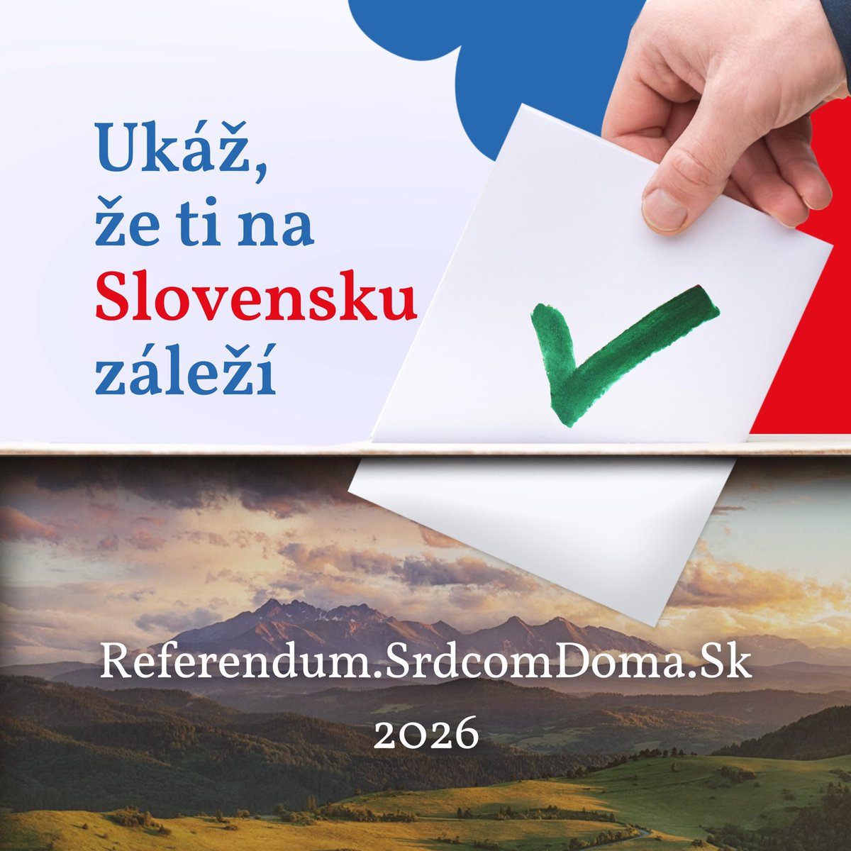 srdcomdoma's tweet photo. Ukáž, že ti na Slovensku záleží.
Zúčastni sa referenda - poštou zo zahraničia!
Požiadaj online do 13.5 23:59
na
https://t.co/l3Jpdqumtk
#referendum #volbapostou https://t.co/3wT14S0pkq