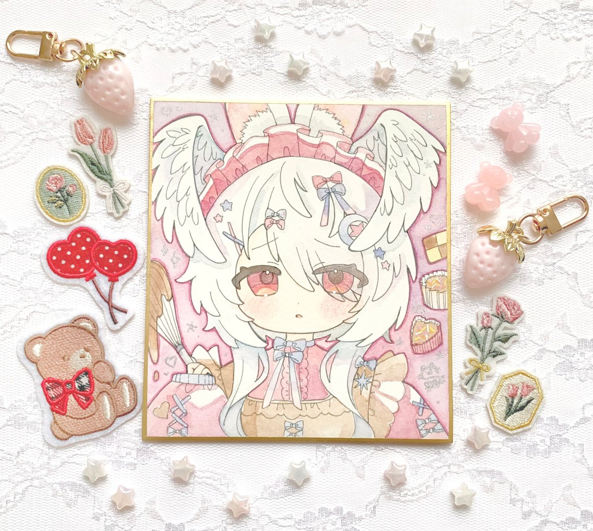原画色紙.透明水彩 あまてらすちゃん