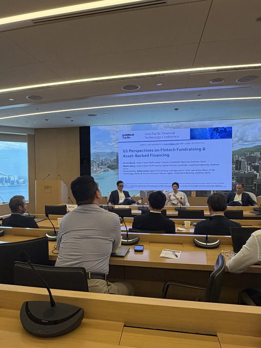 Velmeshev's tweet photo. Goldman Sachs APAC FinTech conference today.
Incumbents realize the gate is already open:
licensed rails + bank infra are becoming programmable platforms for a new market of operators, fintechs and stablecoin-native companies.
Barbarians at the gate - but with APIs this time. https://t.co/kXwa3j0MNg