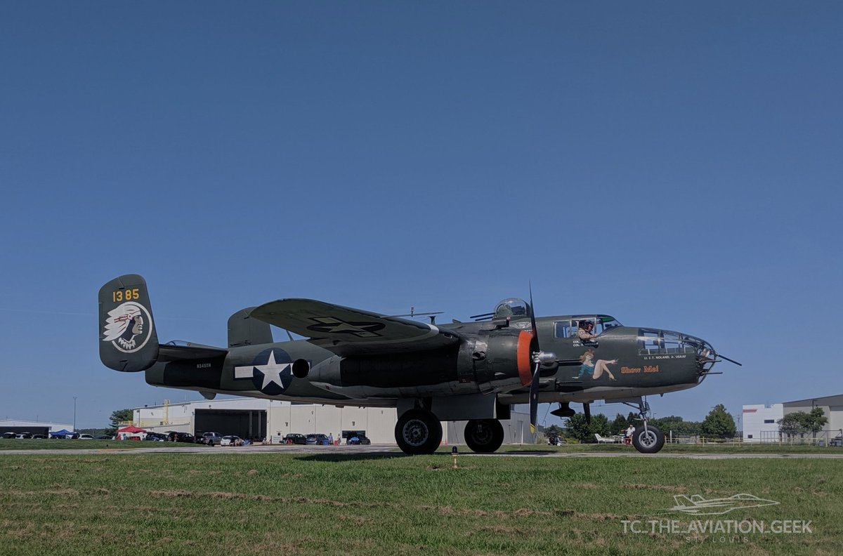 PhantomDriver2's tweet photo. Commemorative Air Force - Missouri Wing B-25 "Show me" headed out to the runway during Spirit Airshow 2019

#caf #spiritairshow #b25 https://t.co/UlzH5Amm0U