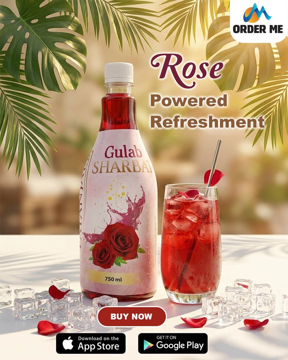 Order__me's tweet photo. Cool, refreshing &amp; full of traditional taste!
Enjoy the delightful flavor of Patanjali Gulab Sharbat this summer and refresh every moment naturally ❄️
Order now from the Order Me App 📲

#Patanjali #GulabSharbat #SummerDrink #RefreshingTaste #RoseSharbat #HealthyDrinks #sharbat https://t.co/2SacZ1tVqq
