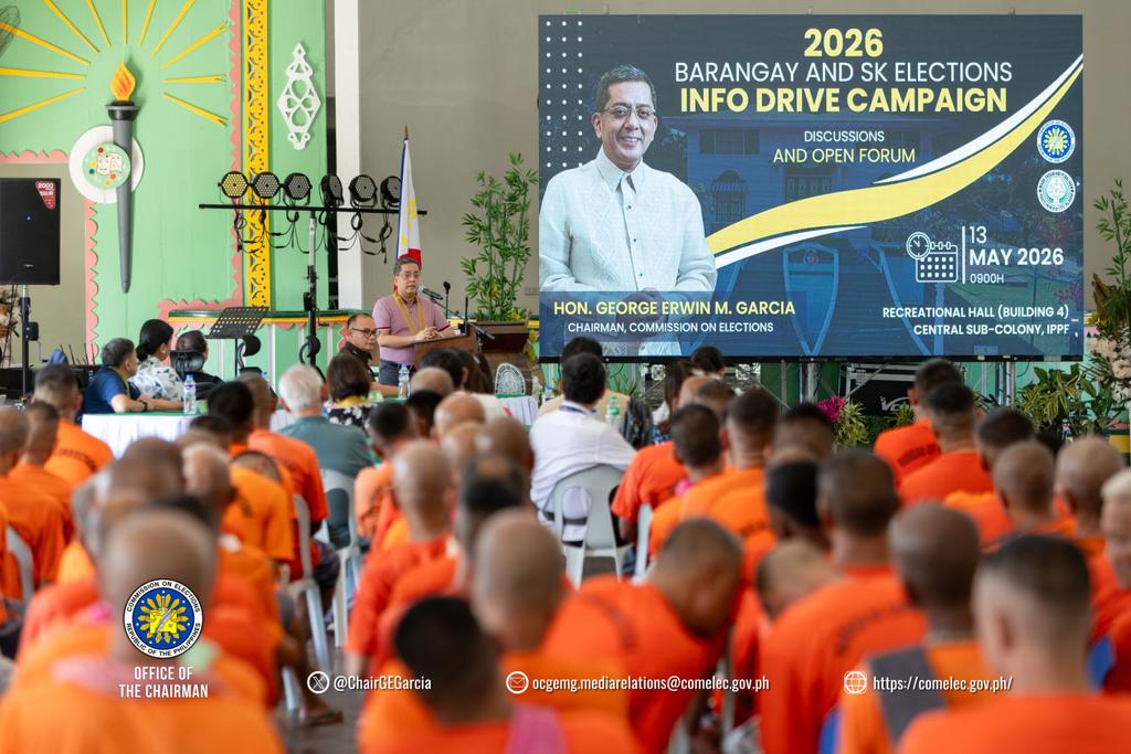 ChairGEGarcia's tweet photo. Personal po nating dinaluhan ang 2026 BSKE Information Drive Campaign sa Iwahig Prison &amp; Penal Farm, Puerto Princesa, Palawan

Pagpapatunay po ito kung gaano pinapahalagahan ng @COMELEC ang mga botante, lalo na ang pagboto ng mga person deprived of liberty (PDL). 

(1/2) https://t.co/hO6YPMBful