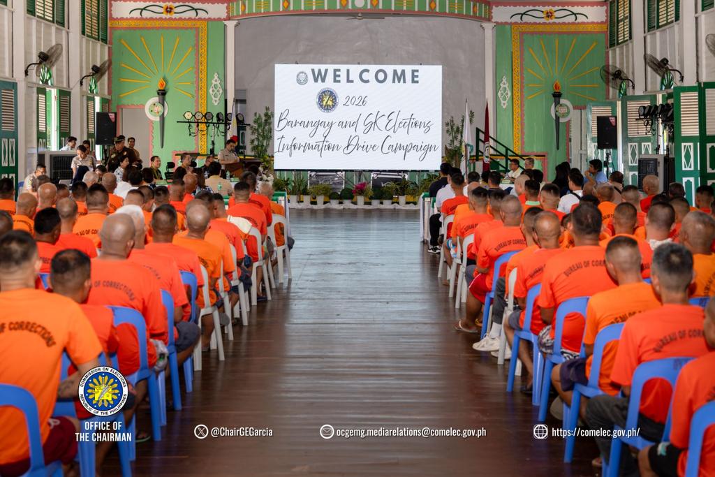 ChairGEGarcia's tweet photo. Personal po nating dinaluhan ang 2026 BSKE Information Drive Campaign sa Iwahig Prison &amp; Penal Farm, Puerto Princesa, Palawan

Pagpapatunay po ito kung gaano pinapahalagahan ng @COMELEC ang mga botante, lalo na ang pagboto ng mga person deprived of liberty (PDL). 

(1/2) https://t.co/hO6YPMBful
