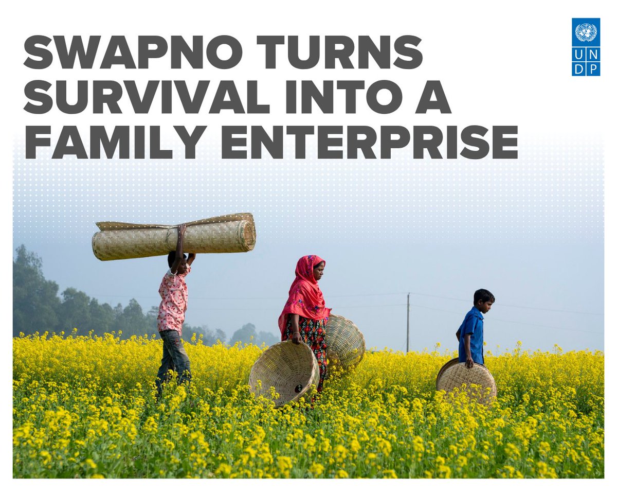 UNDP_BD's tweet photo. Once struggling just to survive, Fotikjan Begum has transformed her life by building a family-run business and a future of dignity. Through #SWAPNO, supported by @SwedeninBD & Marico Bangladesh, thousands of women are changing their futures.
Read more: https://t.co/z1O74ph8Ea https://t.co/0gwM7T9Lky