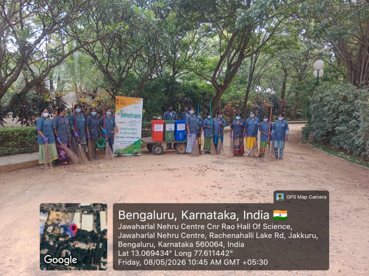 jncasr's tweet photo. As part of Swachhata Pakhawada (1–15 May 2026), JNCASR carried out a campus-wide cleaning drive on 8 &amp; 9 May 2026, reaffirming our collective commitment to a clean, green and sustainable environment. https://t.co/ZlxObkyJpB