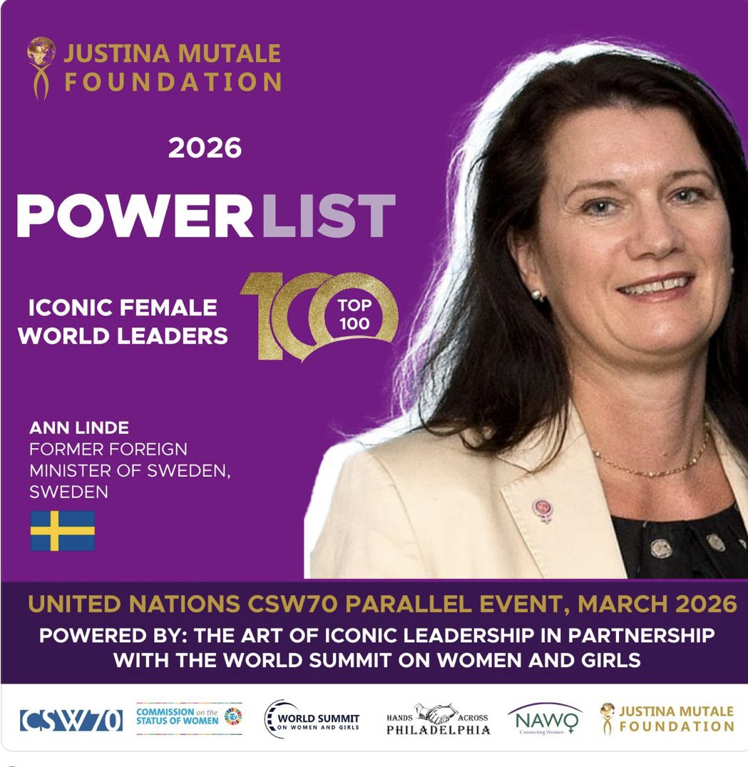 AnnLinde's tweet photo. Humble and proud to be at the 2026 Power list with so many inspiring women around the world https://t.co/z1UrdIlzVI
