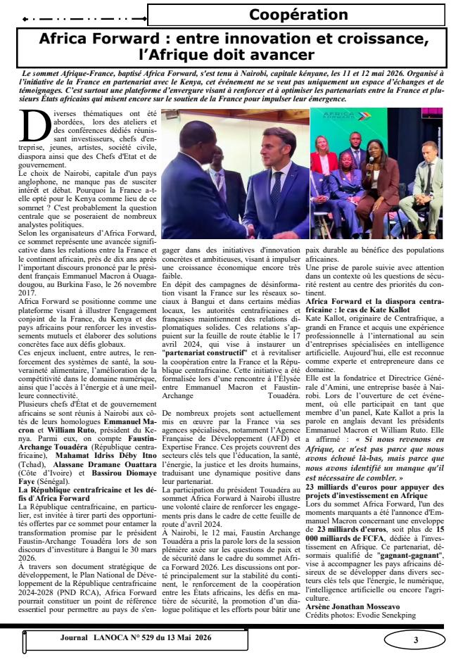 LANOCA7's tweet photo. Revue de presse 
#AfricaForward https://t.co/XUstuV0CqK