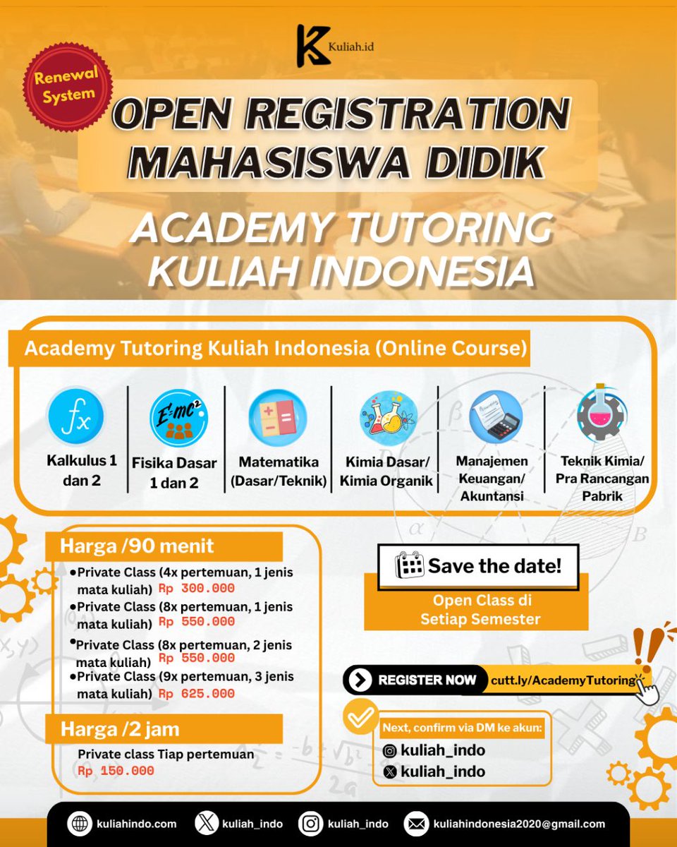SBFCx5's tweet photo. Haloo misal ada yg butuh les/tutor/mentor matkul kalkulus, fisika, matematika, kimia, akuntansi dan matkul2 teknik kimia kyk azas teknik kimia, termodinamika dll bisa hubungi aku ya via DM atau ke @Kuliah_indo. Untuk detail sistemnya tertera di poster yaa. https://t.co/LUWvJ1LpdQ