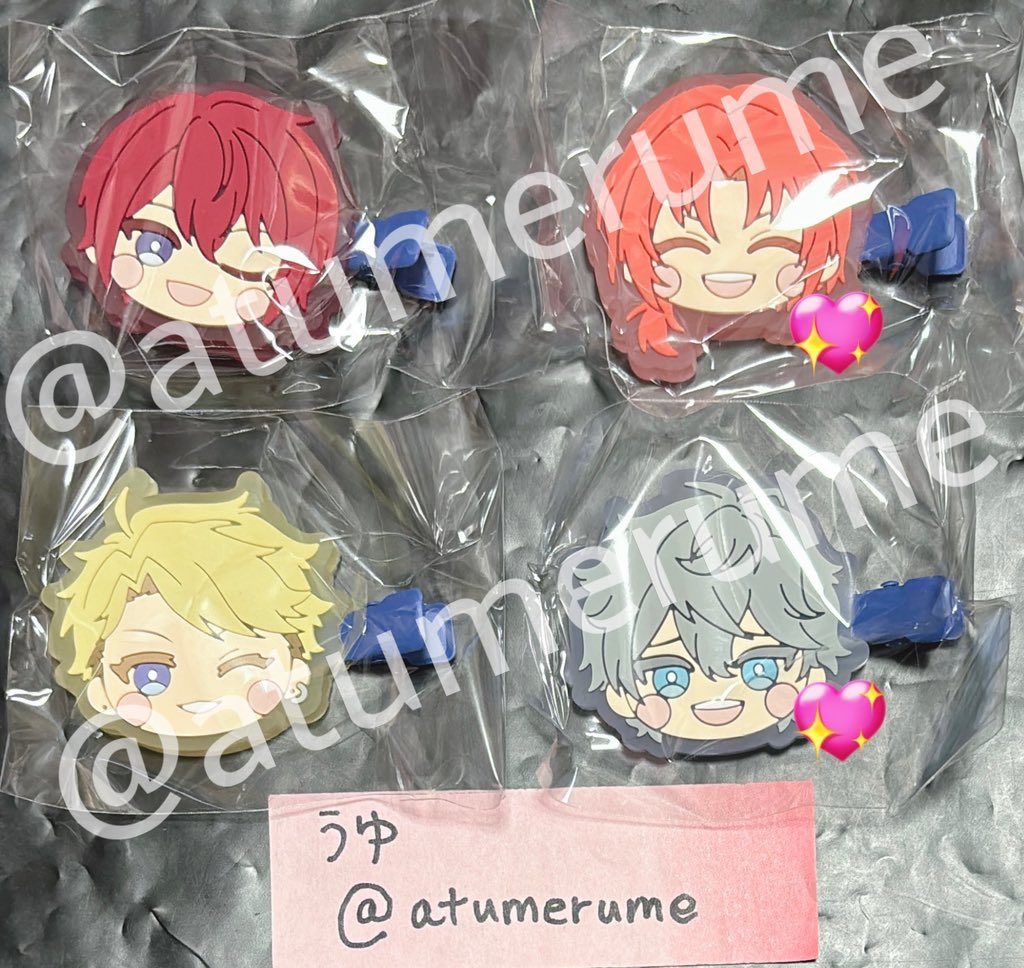 atumerume's tweet photo. @a 【譲渡・交換】あんスタ みにコレ！ 前髪クリップ

提供↓
燐音、HiMERU、友也☆、司、レオ、泉、嵐☆、つむぎ☆＋2弾敬人☆

希望(2弾)↓
一彩＞藍良、HiMERU、維吹、エス＞(☆と 友也、つむぎ)

画像💖は一彩or無印含めた2:2〜の交換希望。
提供☆は定価譲渡可。 https://t.co/HhvA1ENCD0