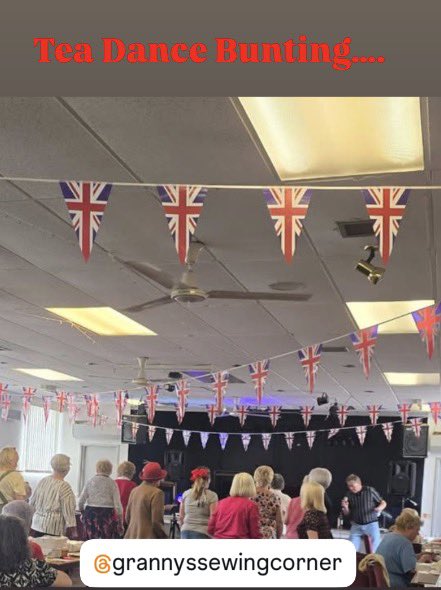 GrannysSewC's tweet photo. 💜🩷Tea Dance Bunting at The Royal British Legion Tea Dance by Granny’s Sewing Corner #bunting #onlineshop #grannyssewingcorner #unionjack #royalevents https://t.co/H8cN9ByQXF