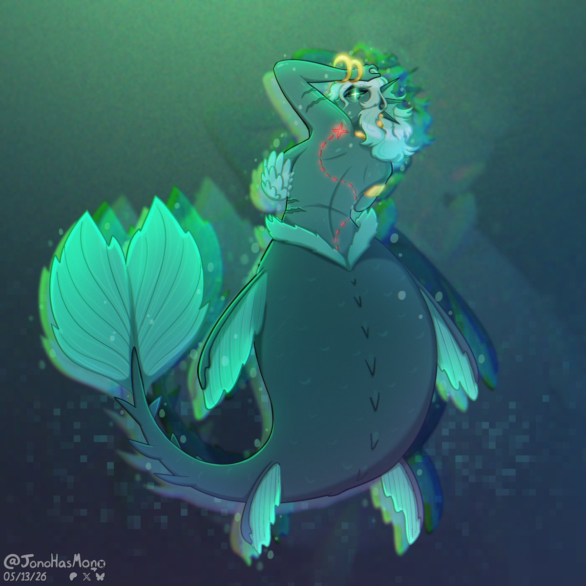 jonohasmono's tweet photo. Mermay-maxxing 🐟 (but with sirens this time) 

#art #digitalart #artwork #mermay #mermay2026 #mermaid #ocart #siren https://t.co/3Bxz7cY0PE