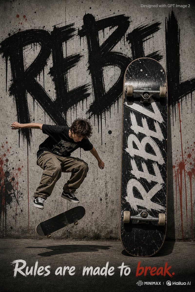 Rebel Urban Skateboard Advertisement Poster