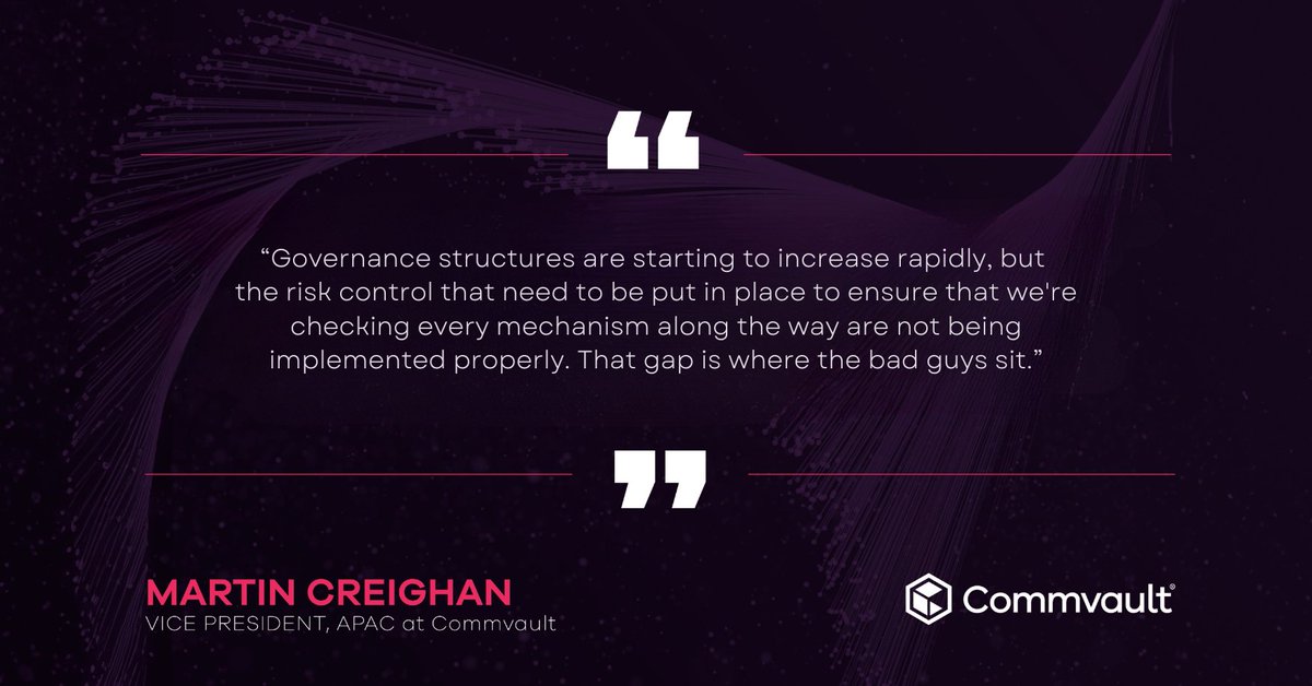 CommvaultAsia's tweet photo. Commvault’s Martin Creighan, spoke with CapitalBrief about the State of Data Resilience Report. The takeaway is clear: resilience today isn’t just about recovery. It’s about maintaining control of your data everywhere it exists, including AI: https://t.co/x8NumYZoHa

#Commvault https://t.co/tscfXTNQu2