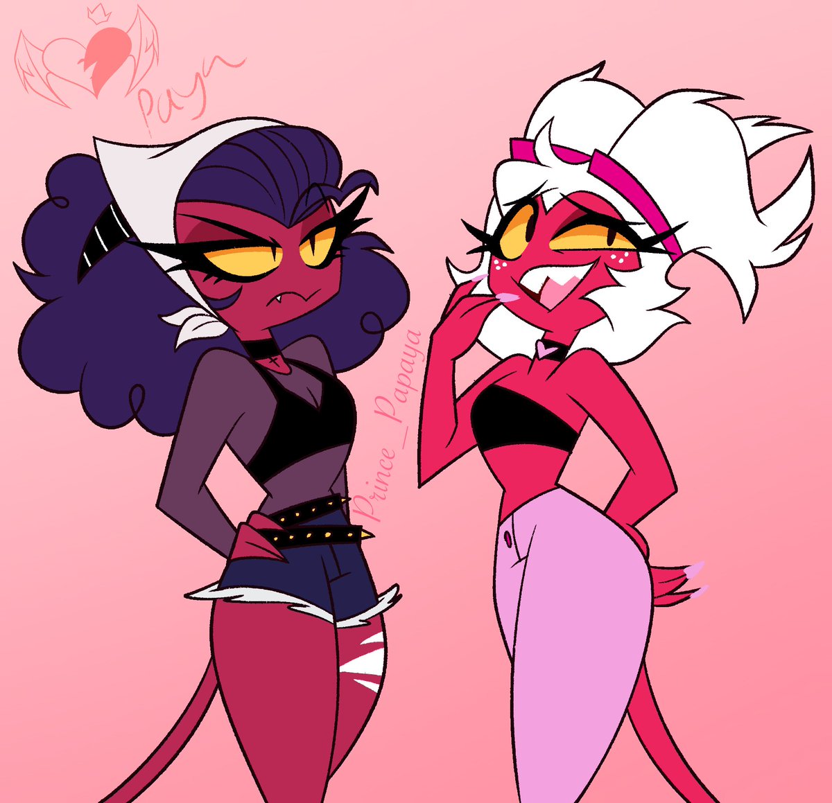 Prince_Papaya's tweet photo. I just wanted to draw my two favorite gurls❤️

#helluvabossfanart #kendra #moxxine https://t.co/AWUk9K5pH5