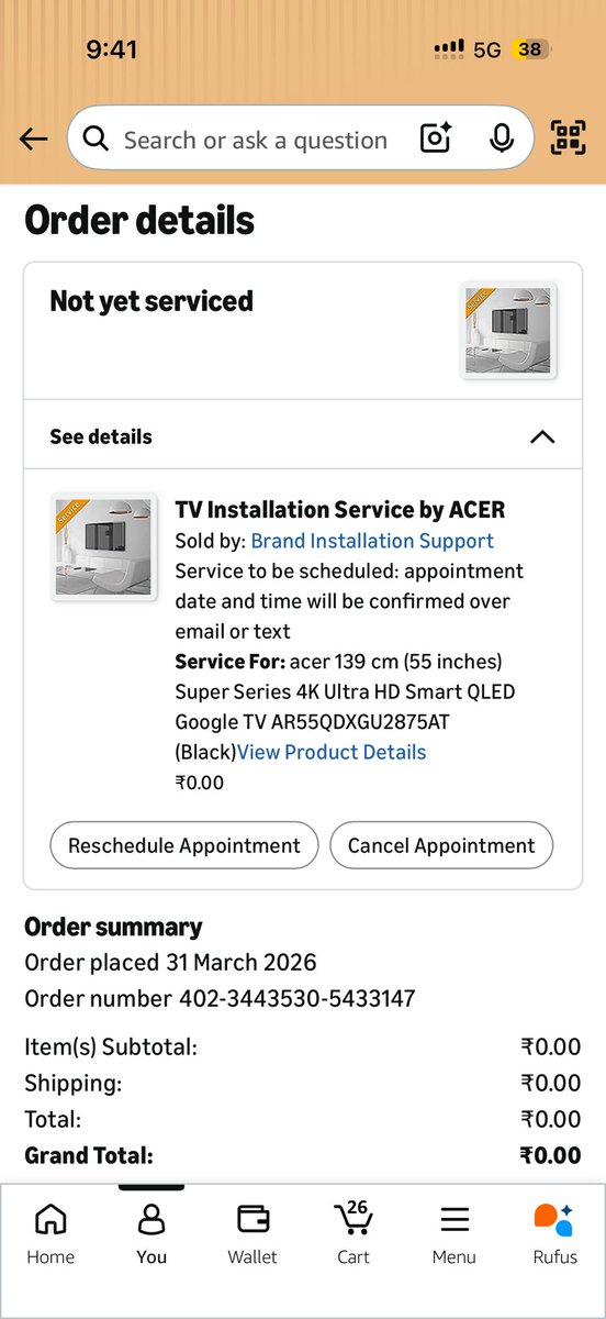 Nishant7737's tweet photo. @Acer_India 

Disappointed with @Acer_India . I purchased a 55-inch Acer TV over a month ago, and despite multiple follow-ups, no technician has shown up for installation. This is unacceptable service. Please look into this immediately! #AcerIndia #BadService #CustomerComplaint https://t.co/pSIn8U6WkF