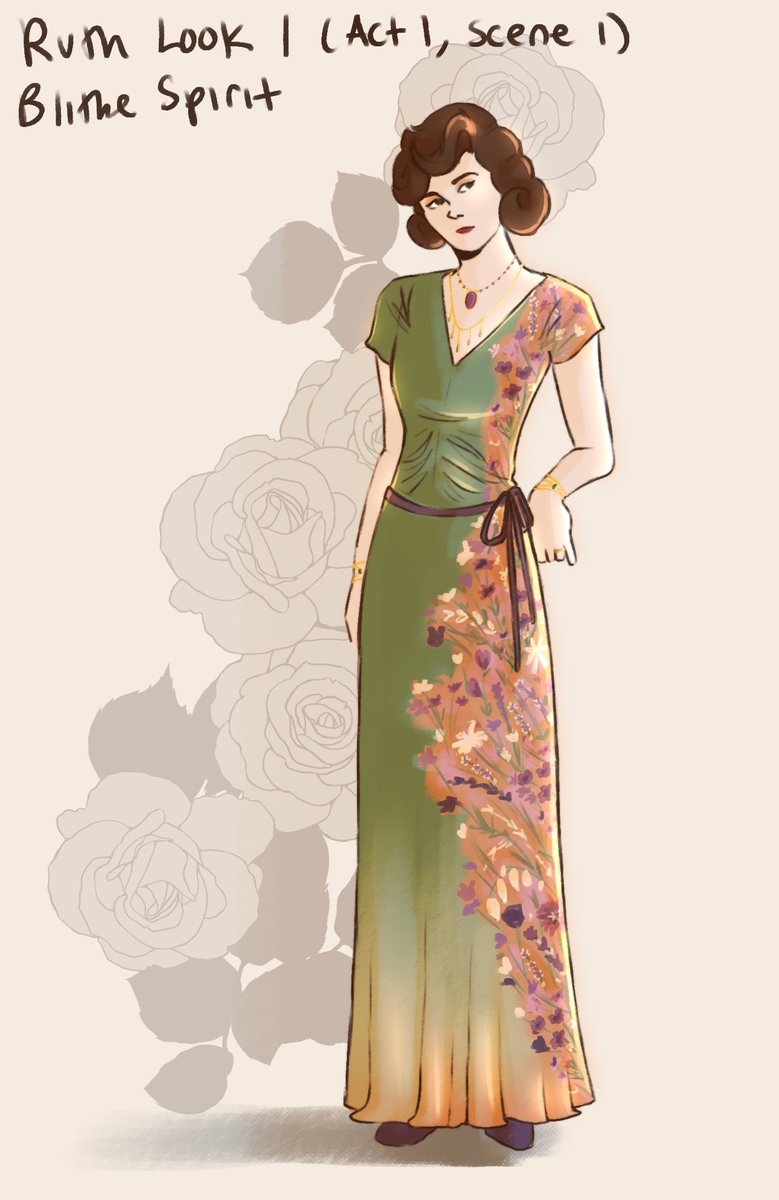 catboygerard's tweet photo. final project for my costuming class :p had to design costumes for the play blithe spirit. it takes place in the 1930s and is about ghosts Okay yay ❤️ https://t.co/kFhw2UyUuT
