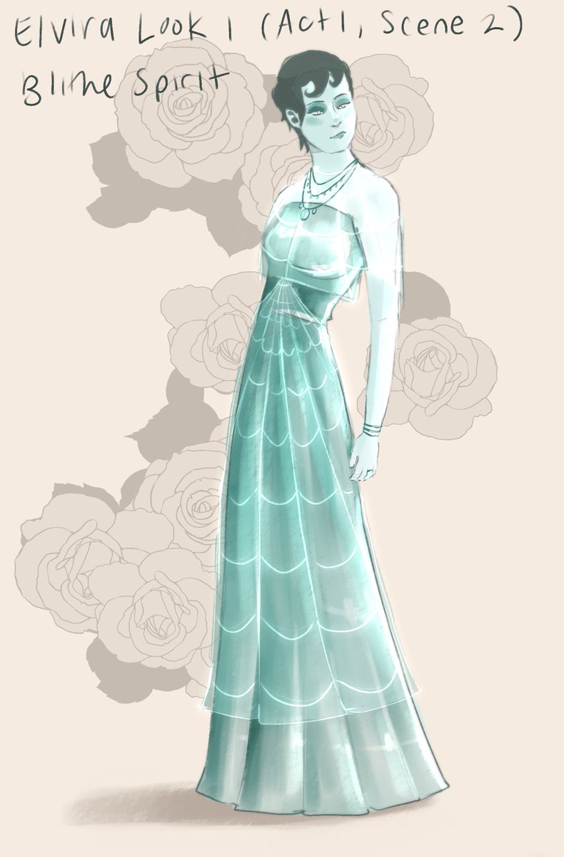 catboygerard's tweet photo. final project for my costuming class :p had to design costumes for the play blithe spirit. it takes place in the 1930s and is about ghosts Okay yay ❤️ https://t.co/kFhw2UyUuT