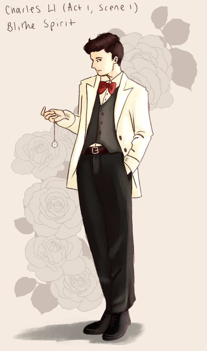 catboygerard's tweet photo. final project for my costuming class :p had to design costumes for the play blithe spirit. it takes place in the 1930s and is about ghosts Okay yay ❤️ https://t.co/kFhw2UyUuT