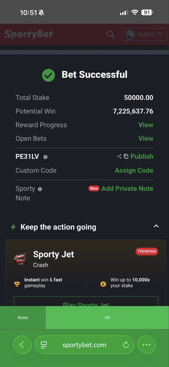 itstrvibe's tweet photo. @STANLEY_TIP Played the 100 odds. Pray e boom https://t.co/g8nuqOpVZX
