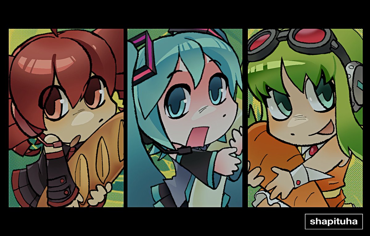 shapituha's tweet photo. teto miku and gumi https://t.co/jqQSoW12Ht