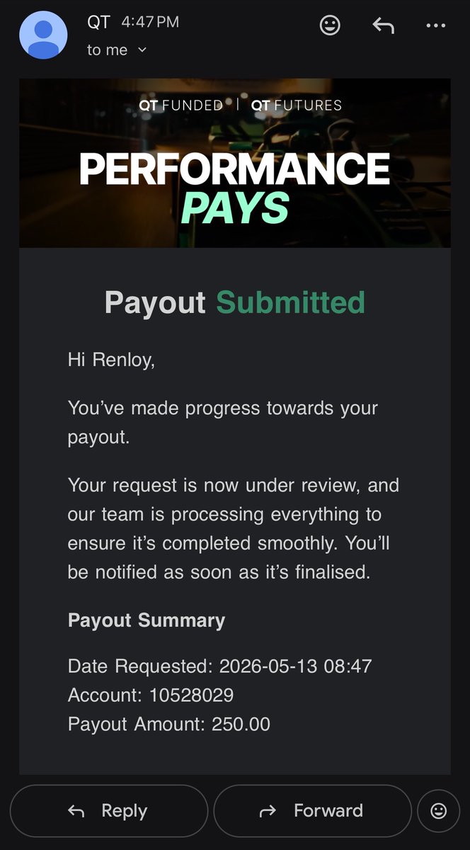 _rrtrades's tweet photo. Payouts #2 and #3 requested from @QtFunded.

Let’s see how fast I will receive it. @AlexQuantTekel @JamesQuantTekel https://t.co/pcvvIccV4J