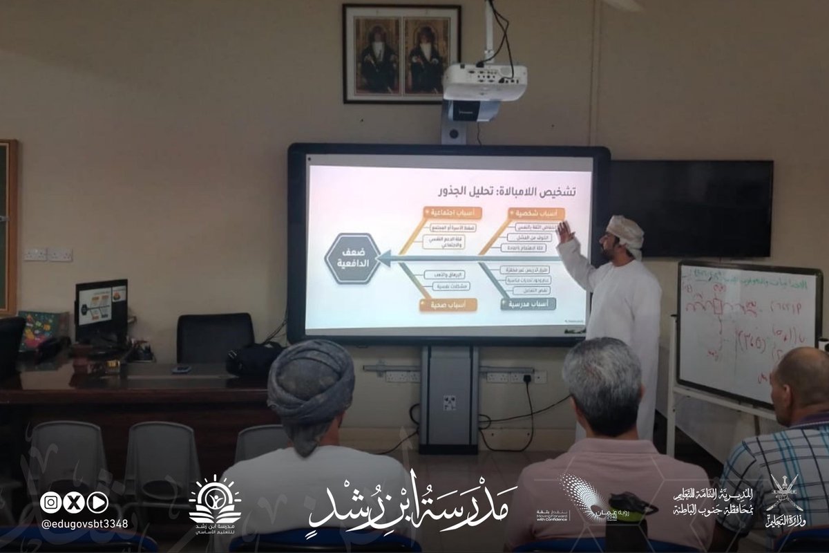 EduGovSbt3348's tweet photo. قدّم الأستاذ يوسف المعمري ورقة عمل بعنوان «استراتيجيات التقويم من أجل التعلم»، استعرض خلالها أبرز الأساليب الحديثة في التقويم الداعم لعملية التعلم، وأهمية توظيف التغذية الراجعة وتحفيز مشاركة الطلبة في تحسين نواتج التعلم، وذلك ضمن برنامج تربوي يهدف إلى تطوير الممارسات التعليمية. https://t.co/skCjIOl0sD