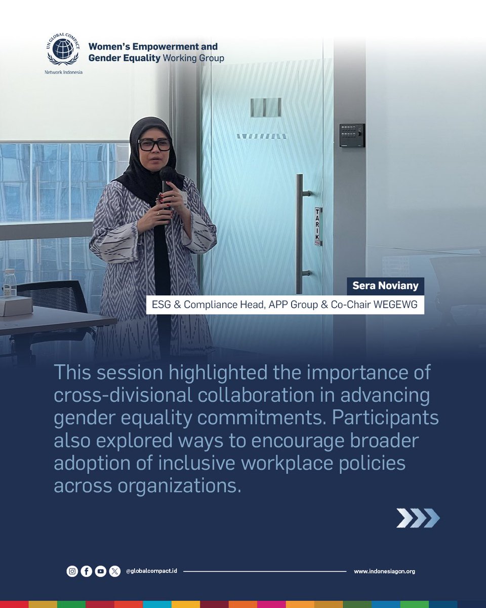 globalcompactid's tweet photo. The 2nd Session of the Women Empowerment &amp; Gender Equality Working Group (WEGEWG), themed ,was successfully convened on 12 May 2026 and hosted by PT Pertamina (Persero).

#IGCN #WEGEWG #GenderEquality #UNGlobalCompact #UnitingBusiness https://t.co/GczIJxI0MB