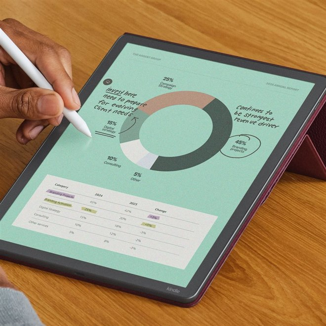 SAKIDORI_PR's tweet photo. Amazon「Kindle Scribe」シリーズに初のカラー表示対応モデルが仲間入り！プレミアムペンが付属していて電子ノートとしても使えるのだとか🖊️

現在予約受付中！ #ad
https://t.co/j0KvfOS9Oe https://t.co/1gRRMJSYq9