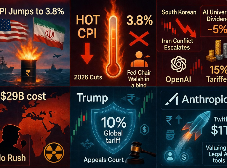 Victorlee359's tweet photo. Top Stories – May 13, 2026

Amidst the fallout from the conflict with $Iran, $U.S. inflation has proven unexpectedly "hot": the April $CPI rose 3.8% year-over-year—marking a nearly three-year high—while core CPI growth accelerated to 2.8%. The "New Fed News Agency" commented on the April CPI data: interest rate cuts are no longer a story for 2026, and $Walsh is in a bind.

A U.S. appeals court has stayed a lower court ruling that had blocked President $Trump's 10% global tariff; the tariffs will continue to be collected.

The U.S. Senate has confirmed Walsh as a member of the Federal Reserve Board of Governors; the confirmation vote for the Fed Chair is expected to be completed as early as Wednesday.

Iran states that the prerequisites for negotiations with the U.S. are an end to hostilities and the lifting of sanctions. Trump responds: he is in no rush to resolve the conflict with Iran and will consider "red lines" for ending the war while aboard his aircraft; preventing Iran from acquiring nuclear weapons is "merely a matter of time." The U.S. Secretary of Defense affirms that the ceasefire agreement remains in effect, while Pentagon officials report that the cost of military operations against Iran has risen to $29 billion. The UK will deploy fighter jets and warships to join the multinational escort mission in the Strait of Hormuz. Iraq and Pakistan have reportedly signed separate agreements with Iran regarding energy transport.

The "Shadow War" in the Middle East intensifies: following the UAE, Saudi Arabia is now also alleged to have secretly launched attacks against Iran. Kuwait claims Iran attempted an "armed infiltration" of a strategic island in the Persian Gulf, leading to an exchange of fire and the arrest of four individuals; Iran responds that Kuwait's claims are "baseless" and that its patrol boat had merely strayed into Kuwaiti territorial waters due to a "navigation malfunction."

A South Korean proposal for an "AI Universal Dividend" triggered a brief 5% plunge in the stock market; officials quickly issued clarifications, emphasizing that the proposal does *not* constitute a "windfall tax" on corporate profits.

$India has sharply hiked import tariffs on $gold and $silver—more than doubling them to 15%—in an effort to curb imports and bolster the value of the Rupee.

$OpenAI is reportedly pouring $4 billion into a fierce bid to acquire $FDE talent

Reports indicate that $Anthropic is seeking $30 billion in new funding, pushing its valuation close to the $1 trillion mark. Meanwhile, Anthropic has launched over a dozen AI-powered legal tools, covering everything from contract review to bar exam preparation.