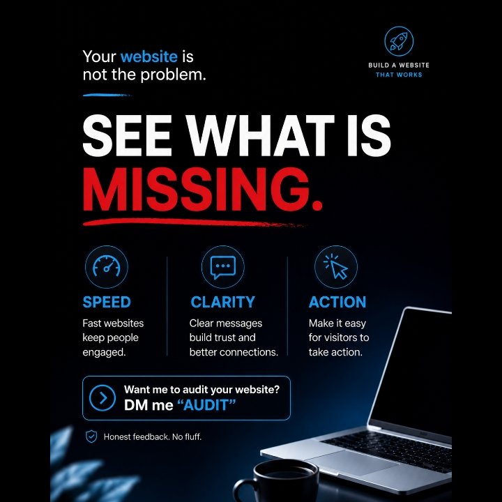 oluwsemilo1663's tweet photo. Most people think their website is the problem.
So they keep changing colors, fonts, and design…
But that’s not what makes people stay or take action.
#Comlaphespace #websitedesign #smallbusiness https://t.co/arACpkCu7I