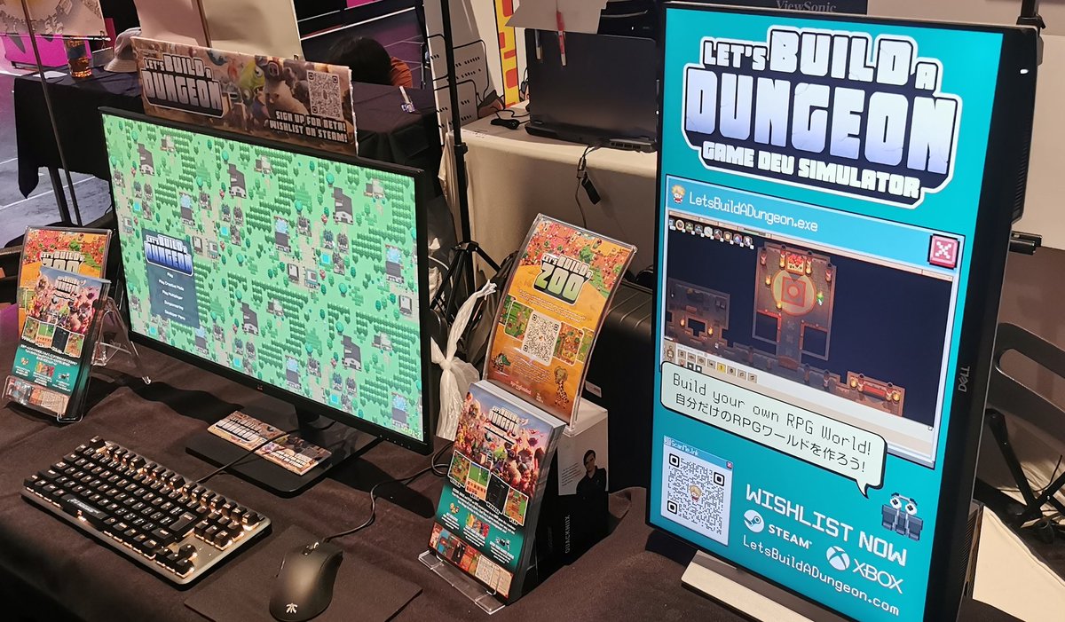 SpringloadedDev's tweet photo. ✨Day 2 of @BitSummit ✨

Come and play Let's Build a Dungeon on the 3rd floor to make your own custom MMORPG! #BitSummit https://t.co/8C22iQXZdD