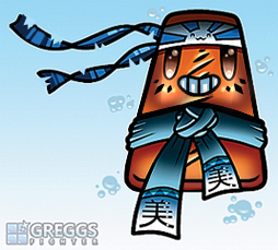 DataWestv3's tweet photo. ... And you thought it was just going to be a slick logo and some witticisms.

This is 'Sausage Roll Man', and he's the first character in our doujin fighting masterpiece, Greggs Fighter!

#indiegame #indiedev #gamedevelopment #fightinggame #indie #2d #doujin #gamedev #conceptart https://t.co/gvn0AHoBCg