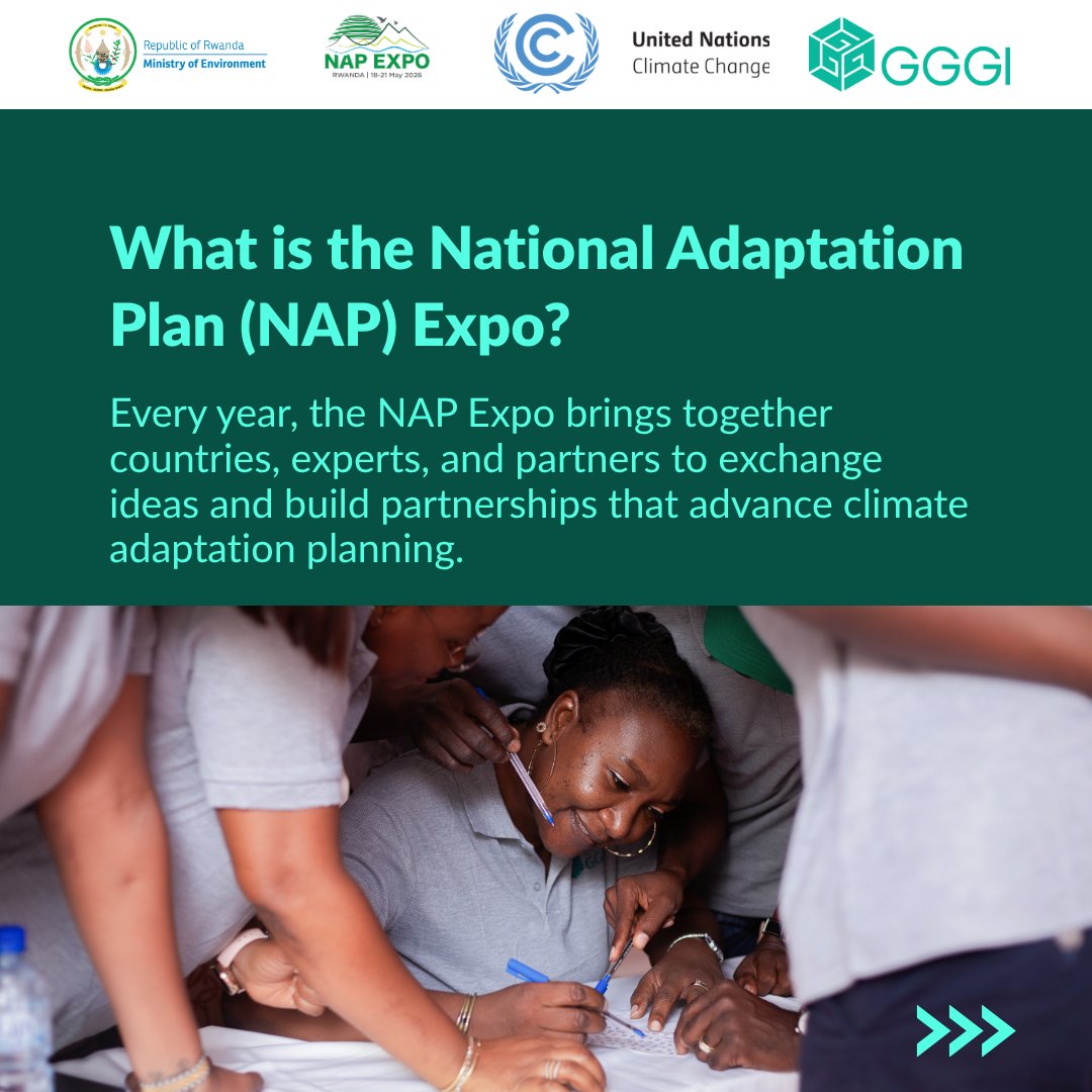 gggi_hq's tweet photo. 🌍 Climate resilience by 2030 and beyond.

We're joining #NAPExpo2026 in Kigali this May to showcase how National Adaptation Plans translate commitments into country-driven strategies. 

Learn more about NAP Expo 2026: https://t.co/YiwNErrSXy

#ClimateResilience #Adaptation https://t.co/gExgDfMDA5