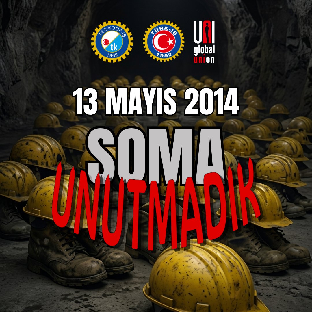 tezkoopissndk's tweet photo. 13 Mayıs 2014: Soma’yı Unutmayacak; Unutturmayacağız!
Katillerin yargılandığı, emeğin sömürülmediği ve iş cinayetlerinin son bulduğu bir geleceği omuz omuza kuracağımıza olan inancımızla, Soma katliamının yıldönümünde yitirdiğimiz tüm sınıf kardeşlerimizi saygı ve özlemle anıyoruz. https://t.co/69EvlzOk2D
