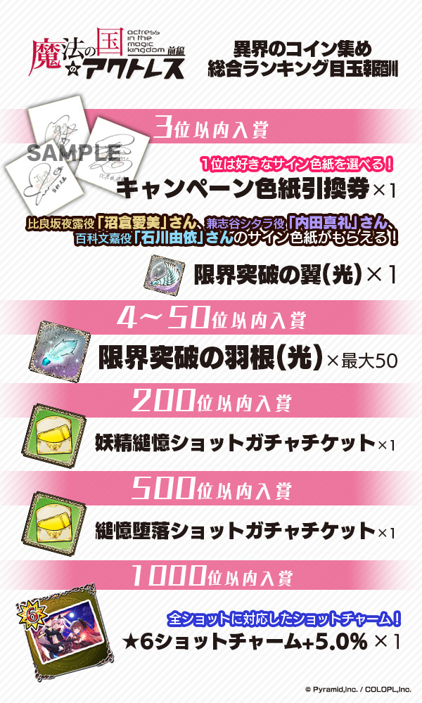 異界のコイン集め 総合ランキングにキャンペーン色紙引換券が登場！ 3