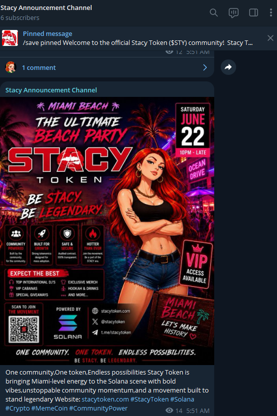 Stacy_token's tweet photo. The strongest communities usually form before the chart moves aggressively.

Watching closely.

Website: https://t.co/CV1iz09Fd9

Telegram: https://t.co/LbJ3JMtulU

#StacyToken #STC #Community #Solana #Crypto #Web3 https://t.co/c2KBpwBkfK