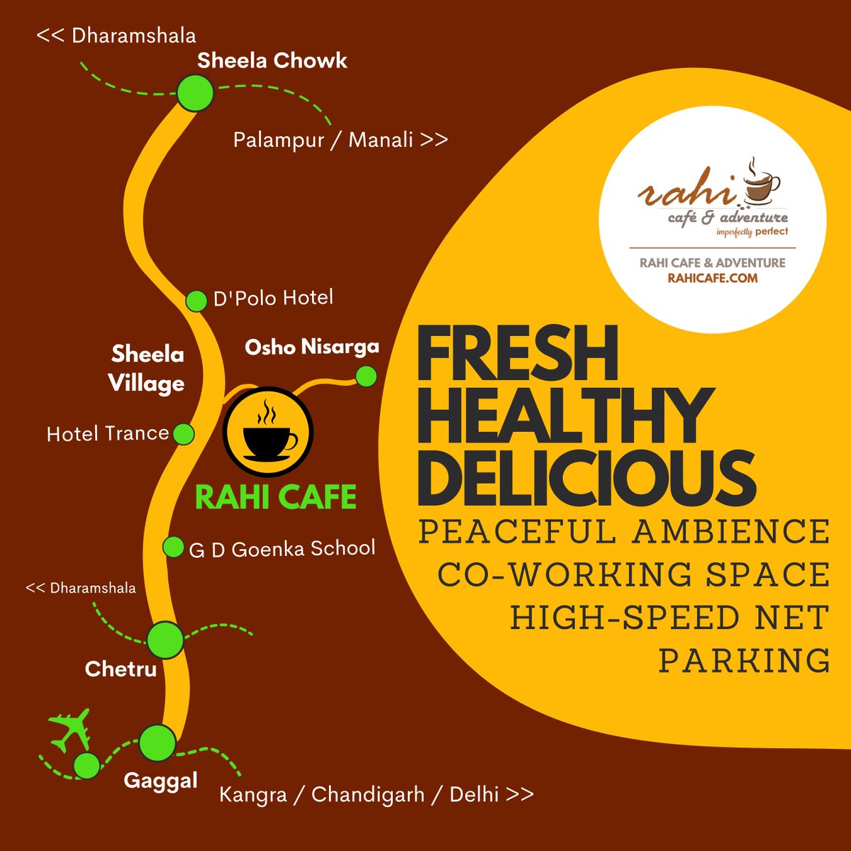 RahiCafe2020's tweet photo. A Cafe for Family and Friends

Check Our Menu - https://t.co/wS2bgogxF8

📌 Village Sheela, Near Osho Nisarga, Dharamshala, HP

#rahicafeandadventure #rahicafe #dharamshala #fresh #healthy #delicious https://t.co/awuy2r77lz