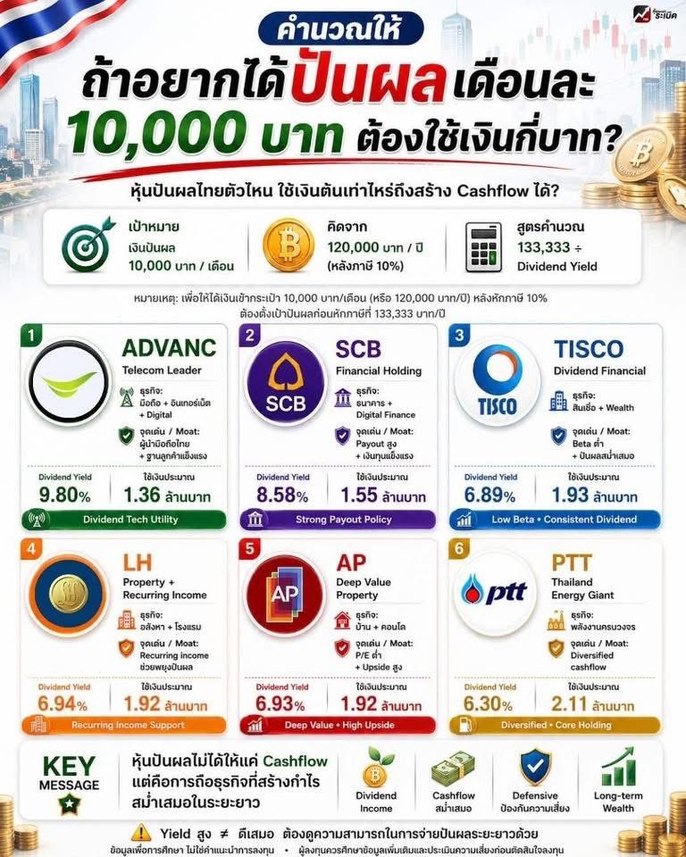 เก็บปันผล/Passive Income จากหุ้น เดือนละ 10,000

ปีละ 120,000 ได้ง่ายๆ ไม่ยากเลย 😃
