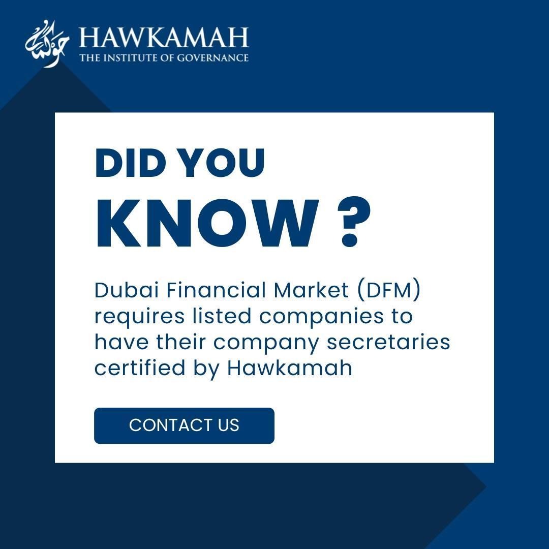 Hawkamah's tweet photo. Join our Certified Board Secretary Workshop, a mandated workshop for DFM-listed companies. This workshop equips board secretaries with essential governance skills and practical knowledge to support boards effectively. 

Register now for the next intake!

https://t.co/LMCukMzBJf https://t.co/KPXnZIkDL0