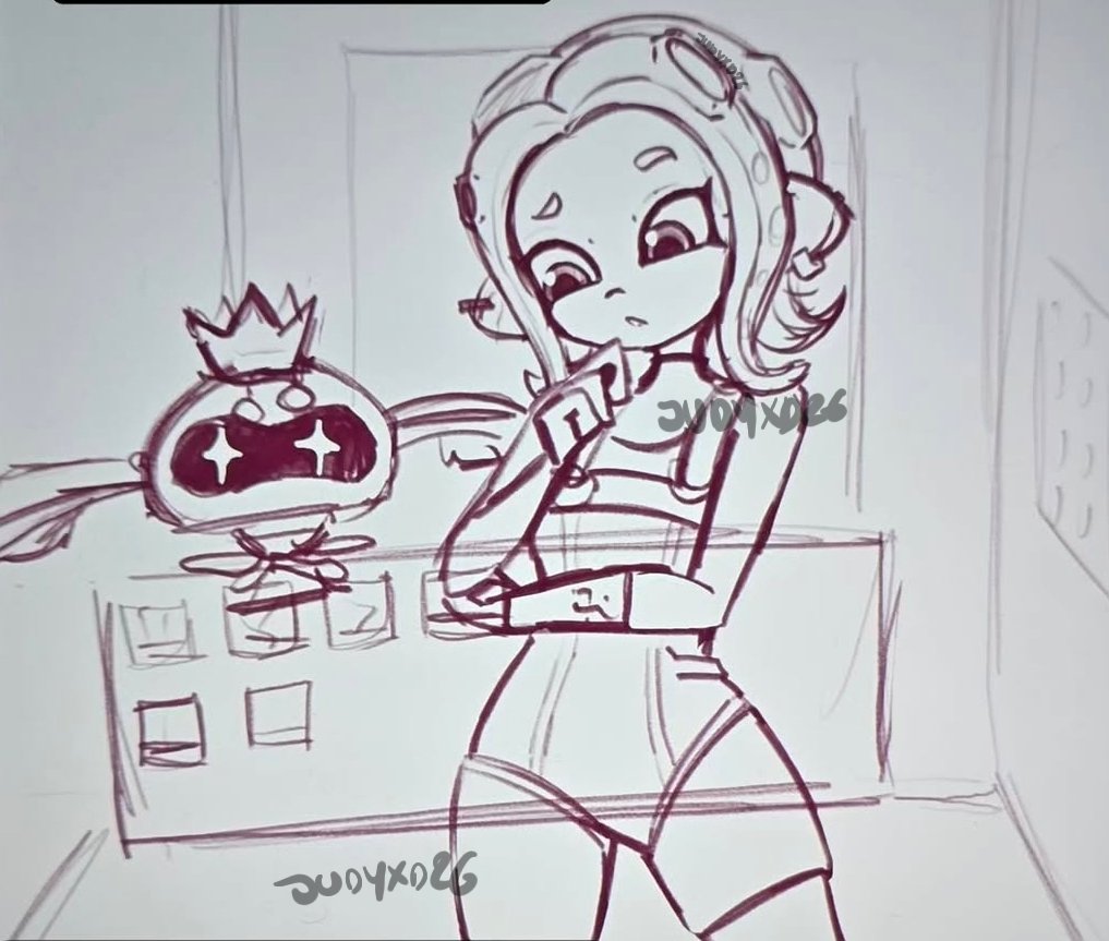 Judy_Draws's tweet photo. Currently don't have any finished drawings so here's two doodles of Agent8 i made a few days ago!🐙🎱

#art #splatoon #doodle #agent8 #splatoonfanart https://t.co/fD6G3Qiyha